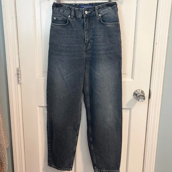 Scotch and Soda The Tide Workwear Balloon Jeans 25 Barrel Leg Dark Wash Baggy - Picture 3 of 13